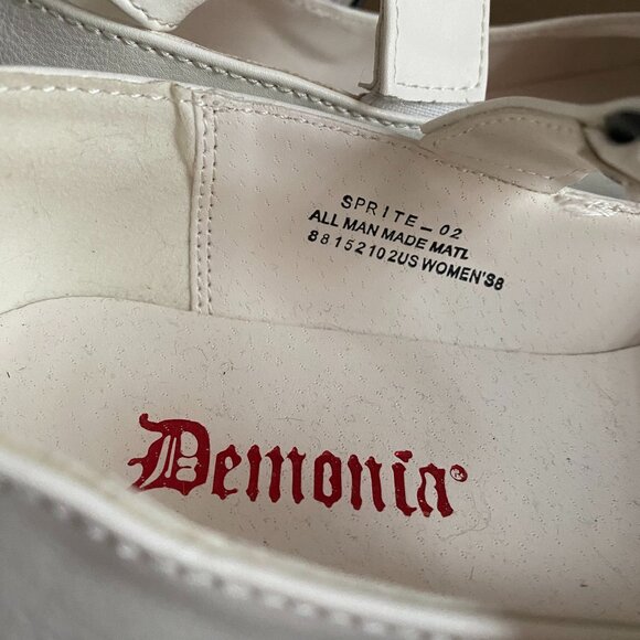 Demonia Shoes - Size 8 - Sprite-02 - White with black metal - Picture 5 of 7